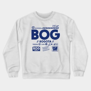 Vintage Bogota BOG Airport Code Travel Day Retro Travel Tag Crewneck Sweatshirt